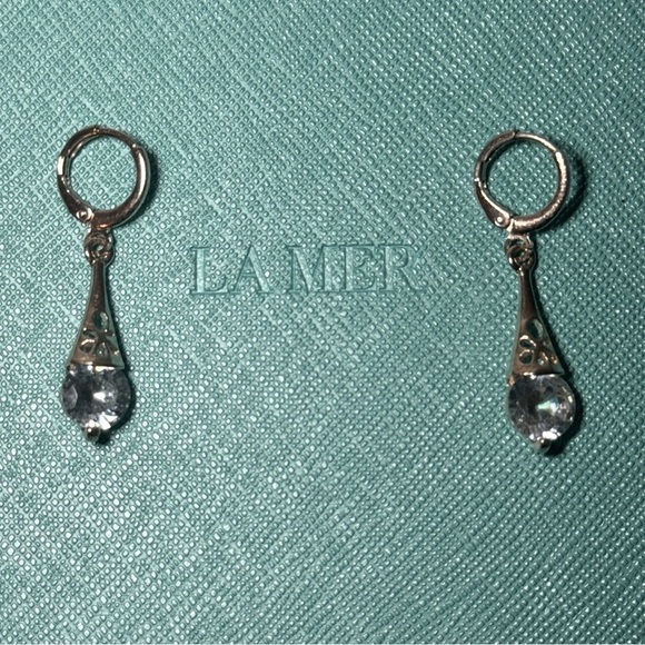 Silver Crystal drop Earrings - Picture 2 of 2